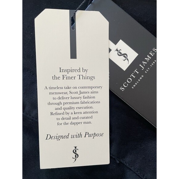 Scott James Slim Fit Stretch Pants Men's 36x32 5-Pocket SJP-94248-Blk Black - Picture 11 of 16